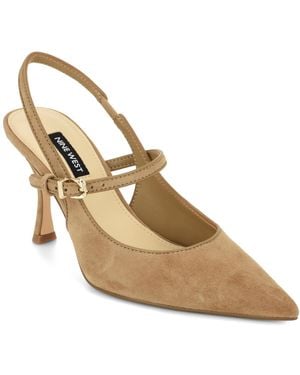 Nine West Amela Mary Jane Slingback Dress Pumps - Metallic