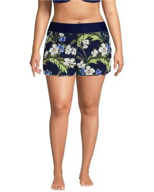 Lands' End Plus Size Sunshade Upf 50 3" Board Shorts - Blue