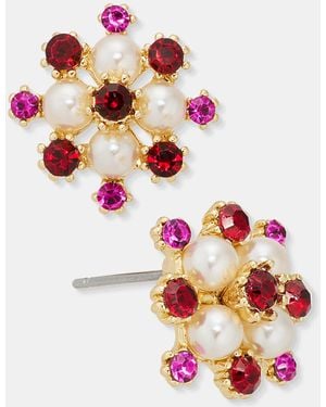 Charter Club Stone & Imitation Pearl Cluster Stud Earrings - White