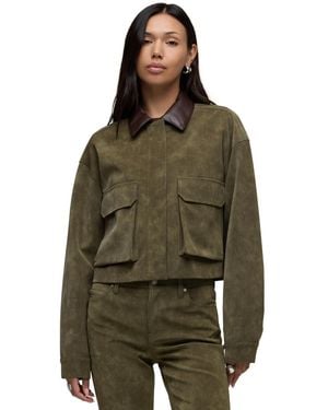Hudson Jeans Faux Suede Chore Jacket - Green