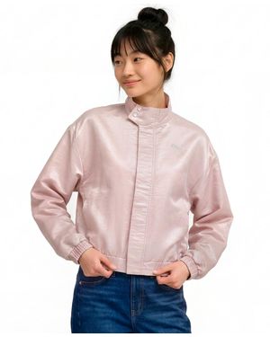PUMA Pearlized Water-resistant Woven Long-sleeve Jacket - Pink