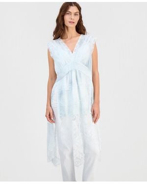 And Now This V-neck Sleeveless Lace-trim Tunic - White