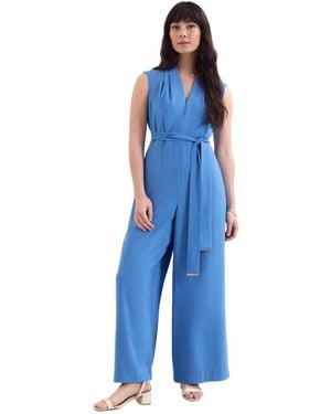 Phase Eight Marta V-neck Jumpsuit - Blue