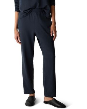 Eileen Fisher Hug Slouchy Brushed Terry Ankle Pant - Blue