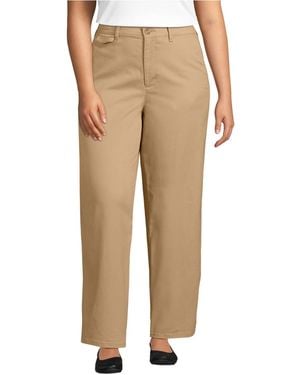 Lands' End Chino High Rise Rail Straight Leg Pants - Natural