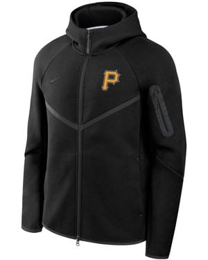 Nike Pittsburgh Pirates Tech Fleece Raglan Full-zip Windrunner Hoodie - Black