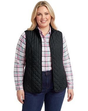 Woman Within Plus Size Zip-front Quilted Vest - Blue
