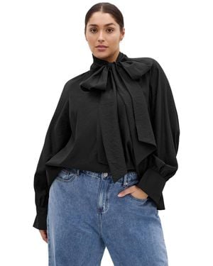 City Chic Kelsey Necktie Top - Black