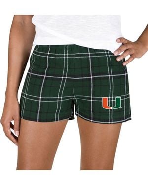 Concepts Sport Green/black Miami Hurricanes Ultimate Flannel Shorts