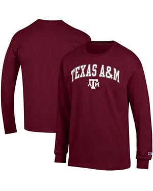 Champion  Texas A M aggies Arch Over Logo Long Sleeve T-shirt - Red