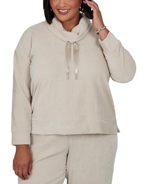 Ruby Rd. Plus Size Cowl Neck Ribbed-knit Long-sleeve Pullover - Gray