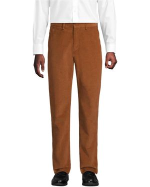 Lands' End Corduroy Comfort Waist Classic Fit Plain Front Pant - Brown