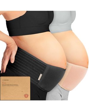 KeaBabies Maternity 2-pack Ease Belly Band For Pregnancy - Black