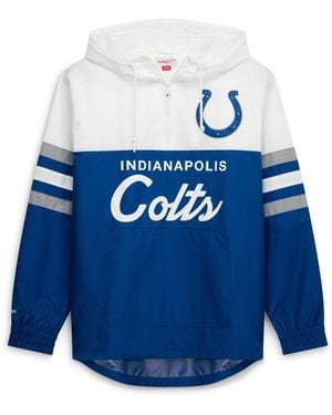 Mitchell & Ness Indianapolis Colts Head Coach Anorak Quarter-zip Windbreaker Jacket - Blue