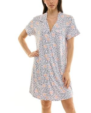 Derek Heart Printed Sleepshirt - White