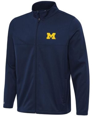Antigua Michigan Wolverines Links 2 Full-zip Golf Jacket - Blue