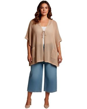 Avenue Crochet Tie Front Cardigan - Blue