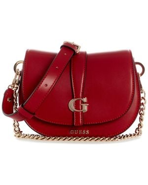 Guess Carrie Mini Flap Crossbody Handbag - Red
