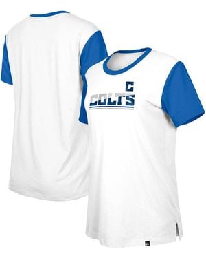 KTZ White/royal Indianapolis Colts Third Down Colorblock T-shirt - Blue
