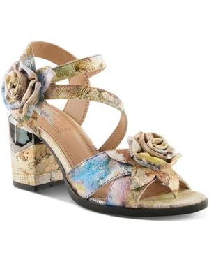 L'ARTISTE Spring Step Flowerpower Strappy Sandal - Metallic