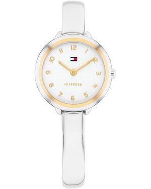 Tommy Hilfiger Quartz Stainless Steel Bangle Bracelet Watch - White