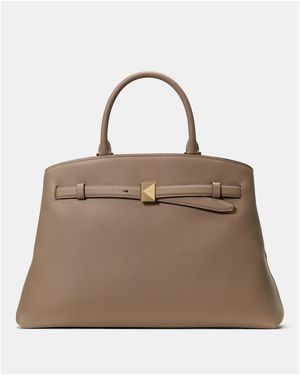 Kate Spade Deco Large Pebbled Leather Satchel - Brown