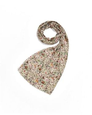 Fable England Garden Floral Lightweight Long Scarf - Metallic