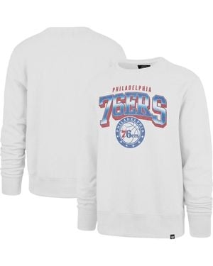 '47 Philadelphia 76ers Big Tall Spotlight Headline Pullover Sweatshirt - White