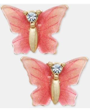 Lonna & Lilly Colored Butterfly Stud Earrings - Pink
