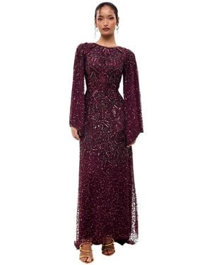 MARYISA Modest Embellished Sequins Gown - Purple