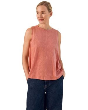 Celtic & Co. Crew Neck Pleat Back Tank Top - Red