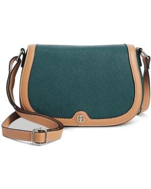 Giani Bernini Saffiano Small Saddle Crossbody - Green
