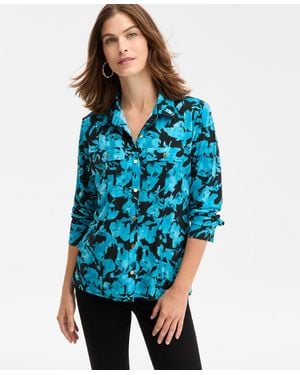INC International Concepts Printed Utility Top - Blue