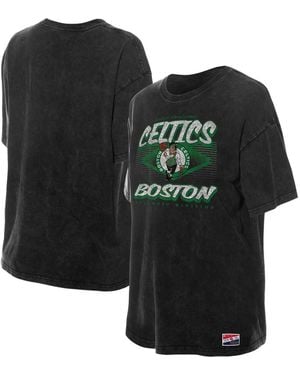 KTZ Boston Celtics Throwback Mineral Wash Oversized T-shirt - Black