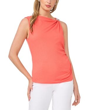 SAM & JESS Hardware Detail Asymmetrical Knit Top - Red