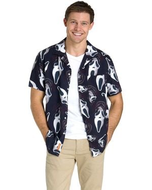 Opposuits Official Ghostface Hawaii Shirt - Blue