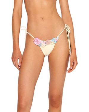 Beach Bunny Secret Garden Tie Side Tango Bikini Bottom - White