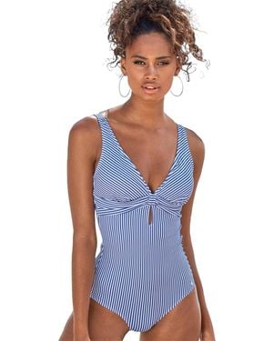 Lascana Striped One Piece Swimsuit - Blue