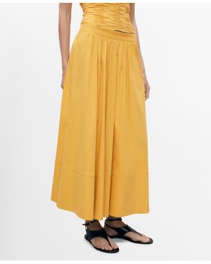 Mango Long Gathered Skirt - Yellow