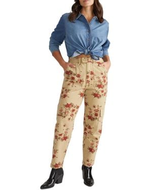 UNIVERSAL STANDARD Plus Size Karlee Stretch Cotton Twill Cargo Pants - Blue