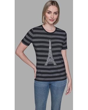 Karl Lagerfeld Crewneck Striped T-shirt - Gray