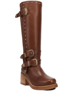 Dingo Fillmore Knee-high Western Studded Boots - Brown