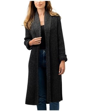 Simply Natural Nina Long Alpaca Coat - Black