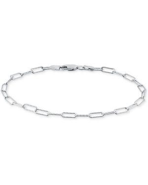 Giani Bernini Diamond-cut Paperclip Chain Link Bracelet - White