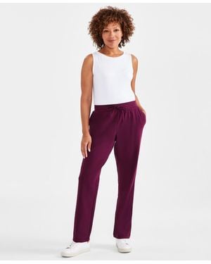 Style & Co. Mid-rise Drawstring-waist Sweatpants - Red