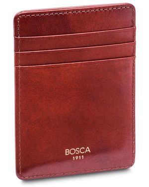 Bosca Old Leather Deluxe Front Pocket Wallet - Red