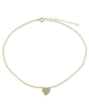 Giani Bernini Cubic Zirconia Pave Heart Ankle Bracelet - Yellow