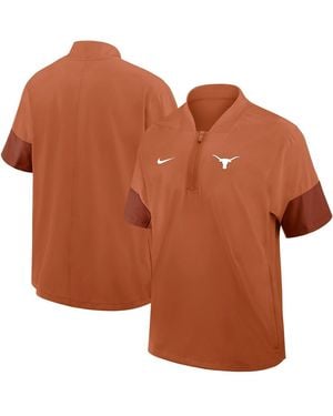 Nike Texas Longhorns 2025 Sideline Short Sleeve Quarter-zip Coach Jacket - Brown