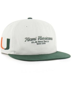'47 Miami Hurricanes Captain Script Stack Adjustable Baseball Cap - White