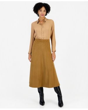 Marella Emmsamba High-waisted A-line Midi Skirt - Natural